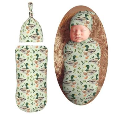 Imagem de Conjunto de cobertores e chapéus Baby Swaddle Muishi 53x27 cm para rec