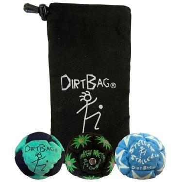 Imagem de DIRTBAG All Star Footbag Hacky Sack Pacote com 3 com bolsa, 100% feito à mão, qualidade premium, cores vivas brilhantes, bolsa de transporte exclusiva - verde/preto