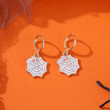 Imagem de Brincos de Halloween para mulheres, teia de aranha, abóbora, fantasma, morcego, brincos pendurados, roupas de Halloween, acessórios de bijuteria de fantasia, 2inch, Aço inoxidável, Sem pedra preciosa