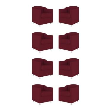 Imagem de Kit 08 Poltronas Tilla Consultório Recepção Suede Balaqui Decor Cor:marsala