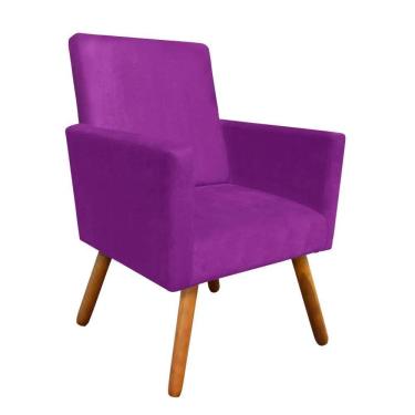 Imagem de Poltrona Decorativa Nina Sala E Escritório Suede Roxo