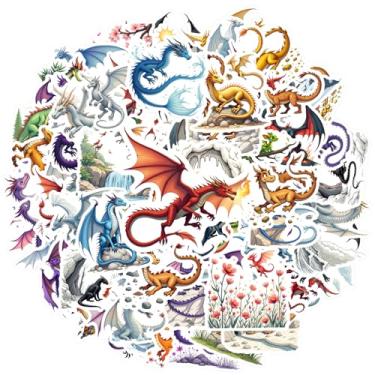 Imagem de 150 peças de adesivos míticos de fantasia de dragão de brinquedo de desenho animado mítico para celular, laptop, scrapbook, bicicleta, faça você mesmo, telefone, guitarra, laptop, notebook, mala de