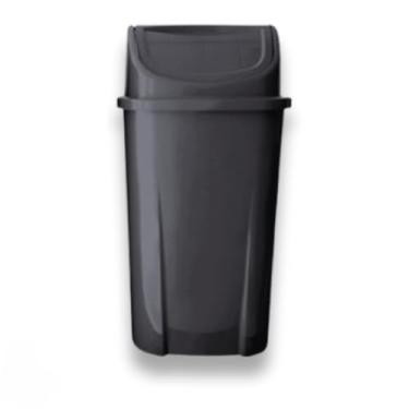 Imagem de Lixeira 60L Vai e Vem Reforçada – Cozinha, Lavanderia, Escritório – Tampa Basculante (Preta)