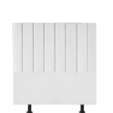 Imagem de Cabeceira Estofada Carla 100cm Solteiro Para Cama Colchão Box Quarto Suede Branco - Aurora Line