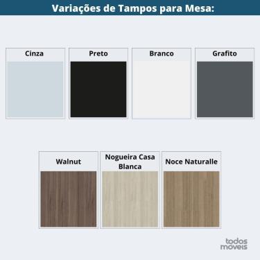 Imagem de Mesa Escritório P25 Tub Pandin 150 Cm (larg) X 70 Cm (prof) Tampo Mdp Casablanca Pé Aço Tubular Azul