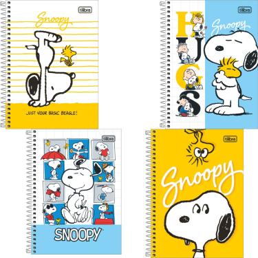 Imagem de CADERNO ESPIRAL CAPA DURA 1/4 SNOOPY 80F - SORTIDO - TILIBRA