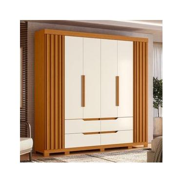 Imagem de Guarda-Roupa Casal Palumóveis Doble com Cabideiro, 6 Portas de Bater e 4 Gavetas - 240cm de Largura