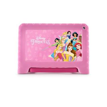 Imagem de Tablet Infantil Princesas com Controle Parental 4GB RAM + 64GB + Tela 7 pol + Case + Wi-fi + Android 13 + Quad Core Multi - NB418 NB418