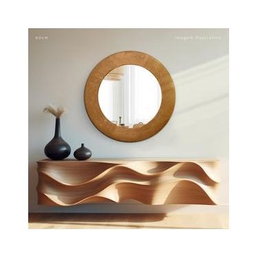 Imagem de Espelho Decorativo Madrid Corino  90cm Redondo