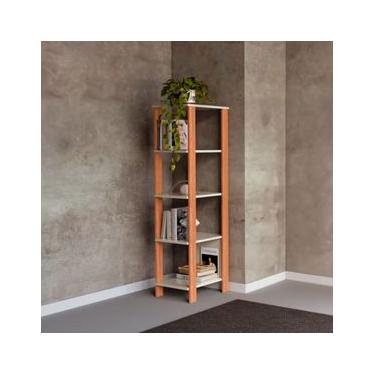 Imagem de Estante 5 Prateleiras MDF 33x44x135 cm F28 Off White Freijó Dalla Costa