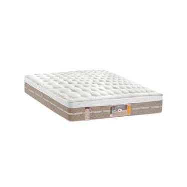 Imagem de Colchão Super King Castor Silver Star Air com Molas Ensacadas e Euro Pillow 32x193x203 cm - Branco/Bege