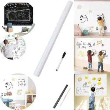 Imagem de Adesivo Lousa Quadro Branco Papel Parede Fosco Escrever Adulto Infantil Escritorio 2mx45cm Envelopamento Lavavel