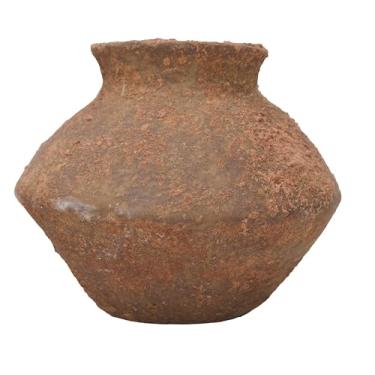 Imagem de SIOALCY Vaso rústico de cerâmica para casa de fazenda de 14 cm para flores ou pampas, vasos de argila de cerâmica para decoração de casa, sala de estar, prateleira de mesa, decoração preta terra