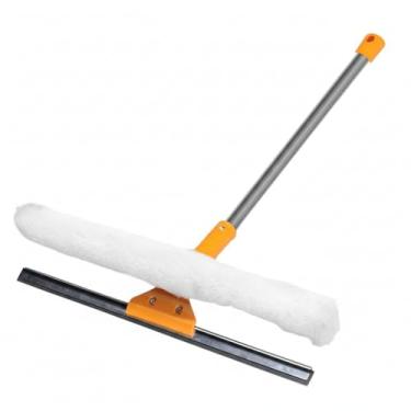 Imagem de Rodo Limpa Vidro 40cm Com Cabo Extensor e Luva de Algodão