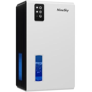 Imagem de NineSky Desumidificador, desumidificadores de 2,778 g para casa, desumidificadores para porão banheiro quarto com desligamento automático, luz de 7 cores alternáveis (branco)
