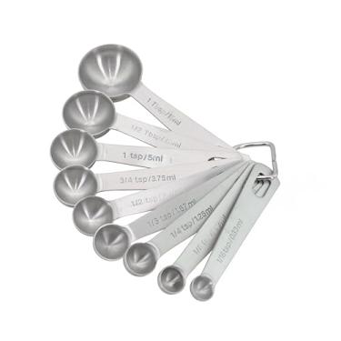Imagem de Lovely Vibe Conjunto de 9 Colheres Medidoras em Aço Inox, Medidores de Ingredientes Secos e Líquidos, Grau Alimentício, Laváveis na Máquina
