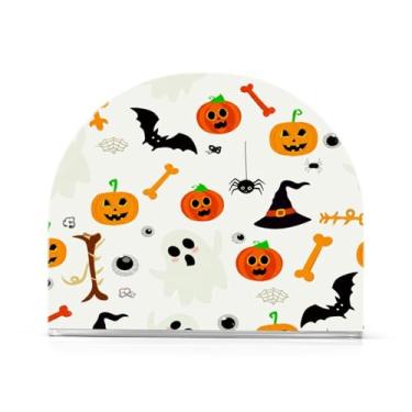 Imagem de Qilmy Porta-guardanapos acrílico assustador elementos de Halloween, suporte de guardanapo de coquetel de plástico transparente para mesas de restaurante de cozinha, 2 peças