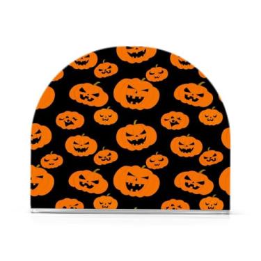 Imagem de JUZIHAI Lanternas assustadoras de Halloween Porta-guardanapos para mesa Dispensador de guardanapo de acrílico Suporte de lenço independente de mesa para cozinha sala de jantar bar festa decoração de