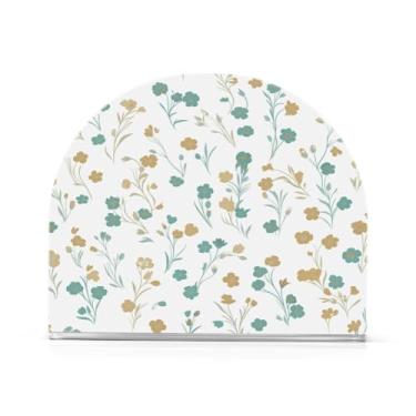 Imagem de JUZIHAI Porta-guardanapos de flores para mesa dispensador de guardanapos de acrílico para mesa suporte de lenços independente para cozinha sala de jantar bar festa decoração de casa