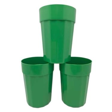 Imagem de Kit de Copos Reutilizáveis 350ml Plástico Resistente Colorido para Festa Infantil Eventos Escolares(VERDE,50)