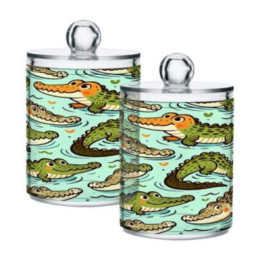 Imagem de Qilmy Qtip Suporte de 400 ml, frasco de armazenamento de boticário de plástico transparente com tampa, dispensador de recipiente de banheiro para bola de algodão, cotonete, fio dental, pacote com 2