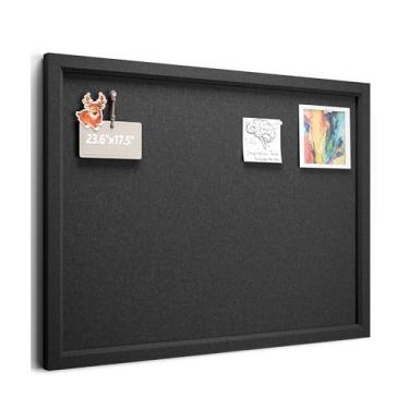 Imagem de Quadro alternativo de cortiça dobrável Fluxnara, quadro de avisos de feltro 61 x 45 cm, moldura preta com 16 abas adesivas, quadro de pinos para escritório em casa, sala de aula, entrada, decoração de