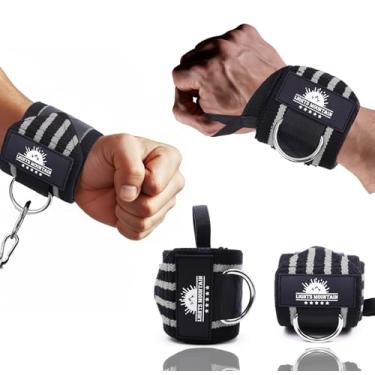 Imagem de Lights Mountain Envoltórios de pulso para halterofilismo com anel em D – suporte de pulso resistente para supino, levantamento terra, prensa aérea – envoltórios de academia para homens e mulheres, uso
