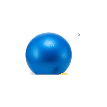 Imagem de Bola de Ginástica para Pilates, 65cm, PVC Antiderrapante, Azul, com Bomba de Ar, Suporta 200kg, para Exercícios, Fisioterapia e Gestantes
