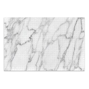 Imagem de Quebra-cabeças de 1.000 peças para adultos, pintura de arte floral, personalizado, difícil, superfície de mármore branco, veias cinzentas, jogos de quebra-cabeça engraçados, 75 x 40 cm