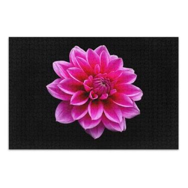 Imagem de Quebra-cabeça 500 peças presentes para jogos adultos rosa flor dália preto divertido família quebra-cabeça paisagem floral, 51 x 35 centímetros