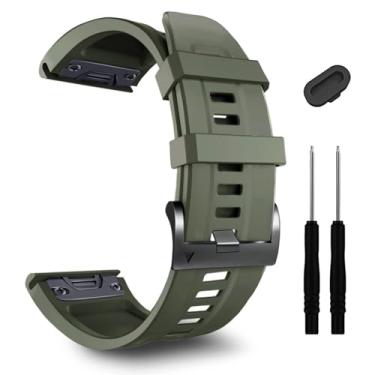Imagem de EZZON Pulseira de relógio de 26 mm, para Garmin Fenix 7X Pro Epix Pro 51 mm Fenix 6X Pulseira de silicone Fenix 6X Pro Descent Mk2i MK3i 51 mm Smartwatch, One Size, Ágata