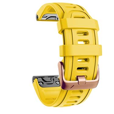 Imagem de RORFFK Pulseira de silicone de liberação rápida de 20 mm para Garmin Fenix 5S 5SPlus 6S 6SPro Descent Mk2S D2 Pulseira de silicone com fivela de ouro rosa (Cor: P, Tamanho: 20 mm D2 Delta S)
