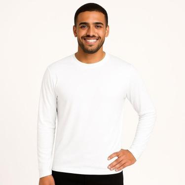 Imagem de Camiseta Manga Longa Segunda Pele Masculina Lisa Dry Academia Fit-Masculino