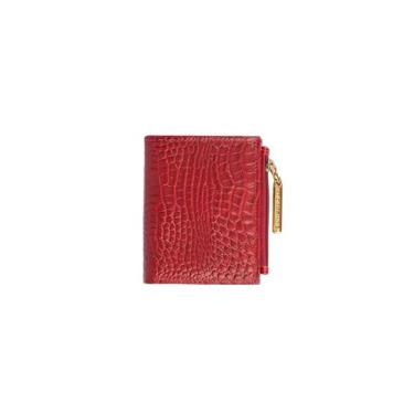 Imagem de Carteira pequena feminina de couro Lilian - Andrea Vinci, Vermelho