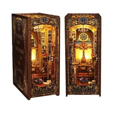 Imagem de Miniatura DIY De Madeira: Nicho De Livros, Figuras De Casa De Bonecas,