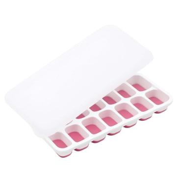 Imagem de Forma de Gelo de Silicone com Tampa (Rosa)