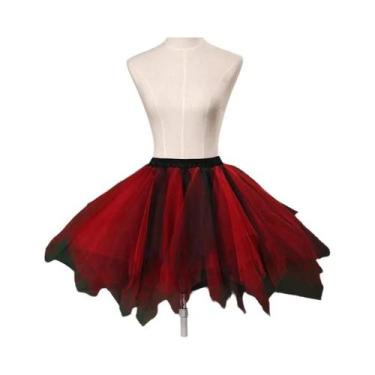 Imagem de Saia Tutu Lolita Multicolorida Para Mulheres, Saia Gradiente Puffy Can