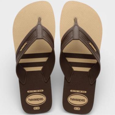 Imagem de Chinelo Havaianas City Basic Fc Masculino - Bege e Marrom - 41/42, 41/