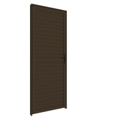 Imagem de Porta Giro Laminada 0,75m x 2,15m Direita em Alumínio Bronze  Vitrolar