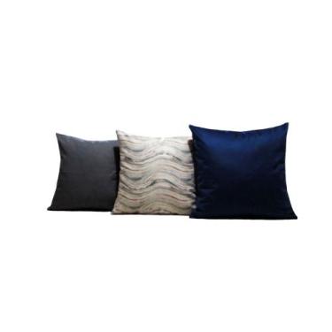Imagem de Capas de Almofadas 55x55 Tecido Veludo Conjunto 3 Peças - Nallu Decor