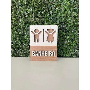 Imagem de Placa de sinalização Banheiro Infantil/Kids em mdf - Realaser Store