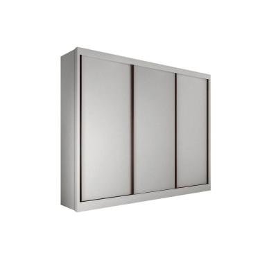 Imagem de Guarda Roupa Casal Diamond-Londres 3 Portas de Correr 8 Gavetas MDF Neve Novo Horizonte