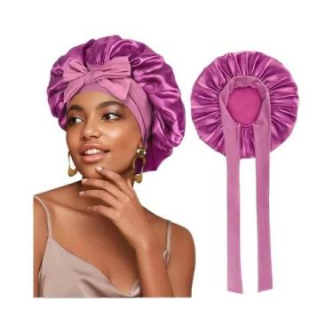 Imagem de Touca De Cabelo Elástica Sedosa Para Dormir, Boné Protetor Para Banho,