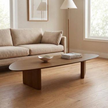 Imagem de Mesa de Centro Orgânica 120 Cm Madeira Maciça Cappuccino