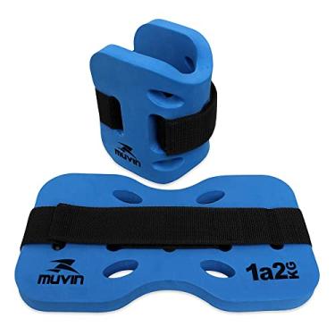 Imagem de Caneleira Hidroginástica Muvin – 1kg a 2kg – Tornozeleira - Natação – Fechamento Regulável – Esportes Aquáticos – Treino – Condicionamento Físico – EVA – Flexível - Lavável – Leve - Par