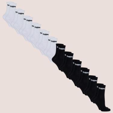 Imagem de Kit 12 Pares Meia Topper Para Treino e Corrida, Sortido, 39 a 44