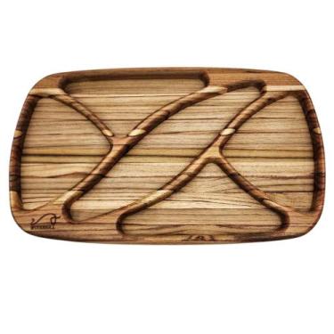 Imagem de Petisqueira Madeira Nobre p/ Petiscos Frios Queijo Churrasco - WOODBUL