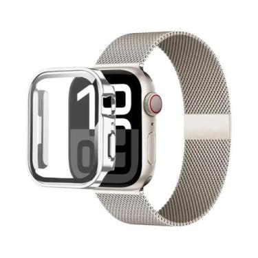 Imagem de Pulseira Milanese Em Ouro, Prata E Estampa De Leopardo Para Apple Watc