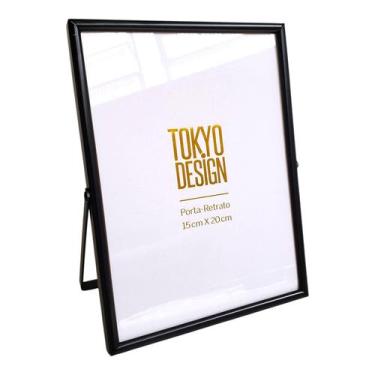 Imagem de Porta Retrato 15x20cm Metal Black Preto Seoul Visor Vidro - Tokio Desi