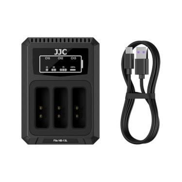 Imagem de JJC Carregador de bateria NB-13L USB com compartimento duplo para câmeras digitais Canon PowerShot G7X G7X Mark II III, G1X Mark II III, G5X G5X II, G9X G9X II, SX740 HS SX730 SX720, substitui o
